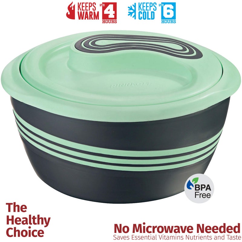 Pinnacle Insulated Casserole Dish with Lid 3 pc Set 2.6/2/1 qt. Hot Pot Food Warmer/Cooler â€“Thermal Soup/Salad Serving Bowl- Stainless Steel Hot Food Containerâ€“Best Gift Set for Moms â€“Holidays Green - Image 2